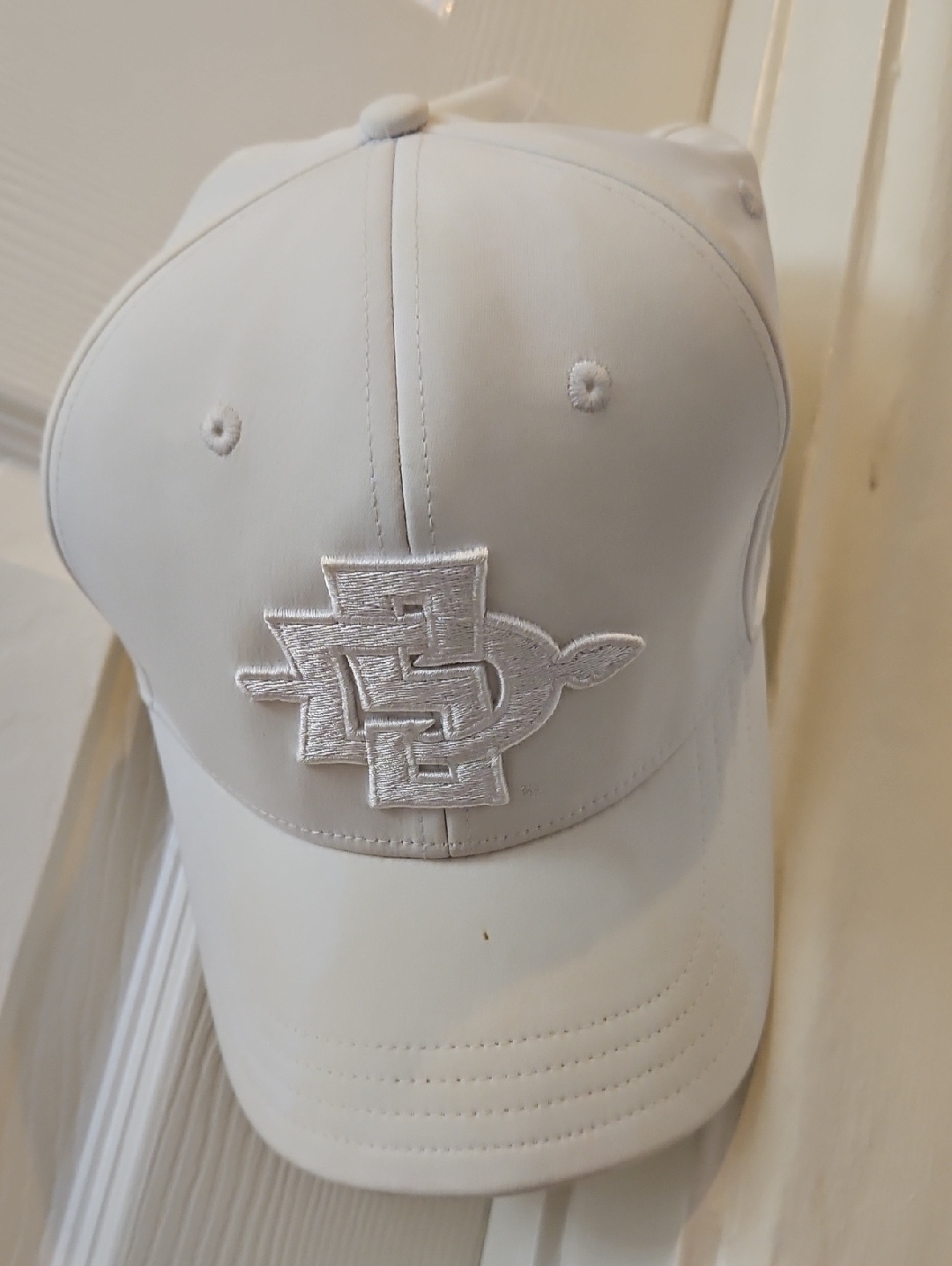 White Embroidered Logo Baseball Cap  Mens Accessory